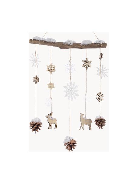 Décoration murale Deers, Plastique, bois, Blanc, tons bruns, larg. 35 x haut. 75 cm