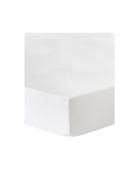 Topper hoeslaken Biba uit flanel in wit, Weeftechniek: flanel Flanel is een knuf, Wit, B 90 x L 200 cm