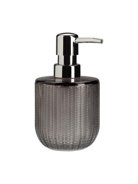 Distributeur de savon en verre Emilia, Gris, Ø 8 x haut. 15 cm