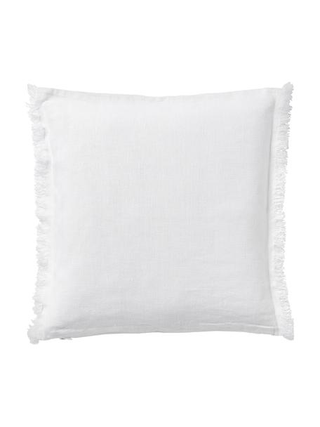 Linnen kussenhoes Luana met franjes, 100% linnen

Linnen voelt van nature nogal ruw aan en heeft een natuurlijke kreukellook.
De hoge scheursterkte maakt linnen slijtvast en duurzaam., Crèmewit, B 40 x L 40 cm