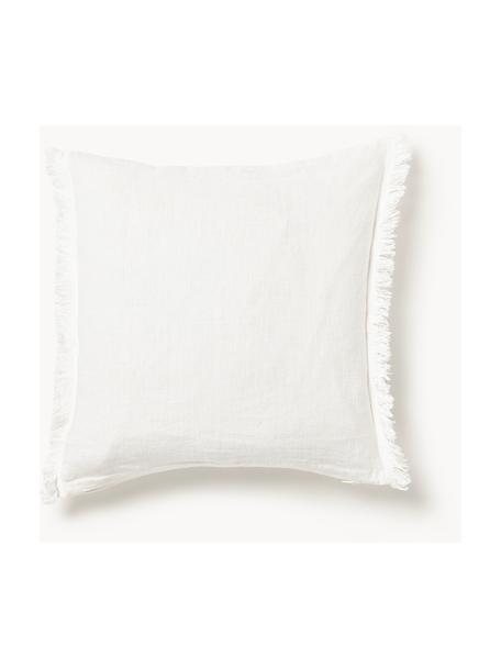 Housse de coussin pur lin avec franges Luana, 100 % pur lin

Le lin est naturellement doté d'un toucher plutôt rugueux et d'un aspect froissé
Sa résistance élevée au accrocs lui confère robustesse et longévité, Blanc, larg. 40 x long. 40 cm