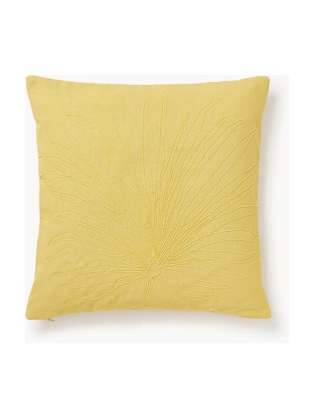 Funda de cojín bordada Pritha, 100% algodón, Amarillo, An 45 x L 45 cm