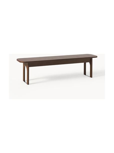 Banc en bois Apollo, tailles variées, Chêne brun foncé laqué, larg. 180 x prof. 37 cm