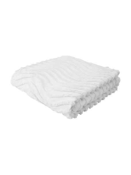 Couvre-lit blanc naturel à motifs tuftés Felia, 100 % coton, Blanc naturel, larg. 160 x long. 200 cm (pour lits jusqu'à 120 x 200 cm)