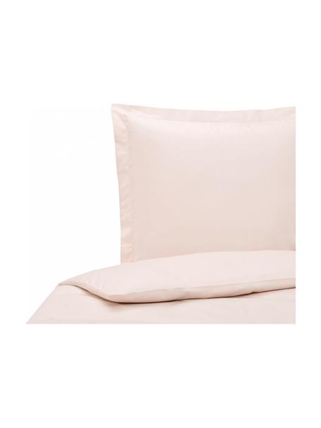 Saténová posteľná bielizeň z organickej bavlny so širokým lemom Premium, Bledoružová, 135 x 200 cm + 1 vankúš 80 x 80 cm