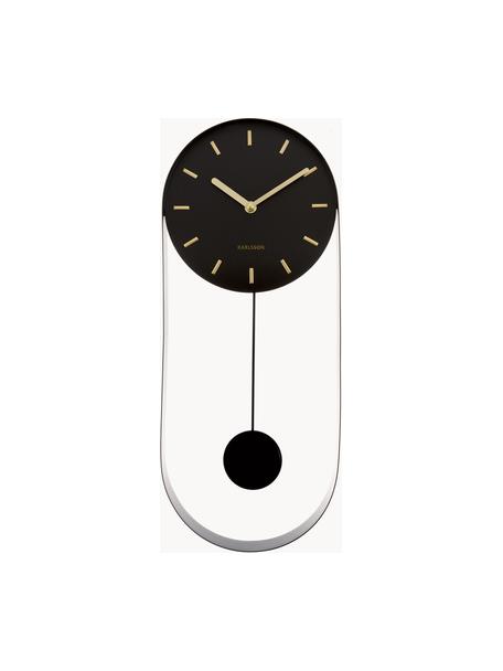 Reloj de pared Charm, Metal recubierto, Negro, An 20 x Al 50 cm