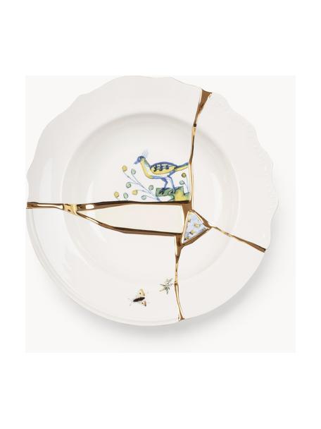 Porzellan-Suppenteller Kintsugi, Dekor: Gold, Weiss, Ø 22 cm