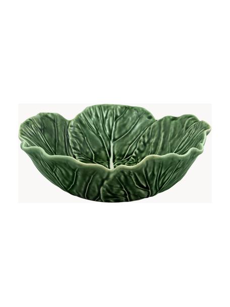 Handbeschilderde saladeschaal Cabbage, Keramiek, Donkergroen, Ø 22 x H 7 cm