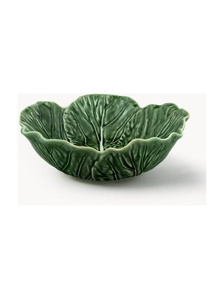 Handbemalte Salatschüssel Cabbage, Steingut, Dunkelgrün, Ø 22 x H 7 cm