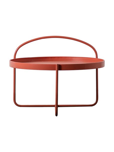 Stolik kawowy z metalu Melbury, Stal malowana proszkowo, Czerwony, Ø 65 x W 50 cm