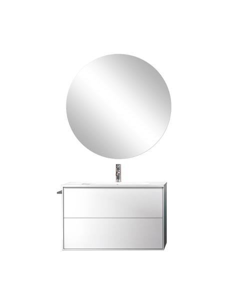 Set lavabo in varie misure Ago 4 pz, Superficie dello specchio: lastra di vetro, Bianco, Larg. 81 x Alt. 190 cm