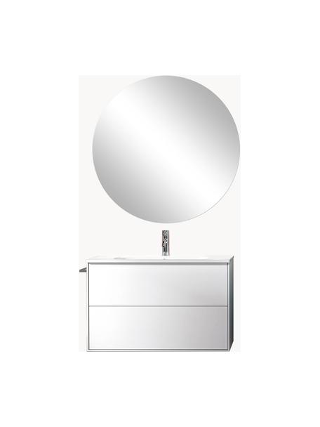 Set lavabo in varie misure Ago 4 pz, Superficie dello specchio: lastra di vetro, Bianco, Larg. 81 x Alt. 190 cm