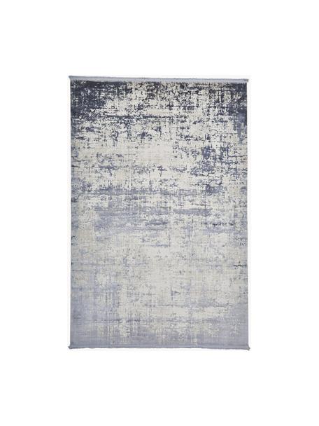 Třpytivý koberec s nízkým vlasem a třásněmi Cordoba, Odstíny šedomodré, Š 130 cm, D 190 cm (velikost S)