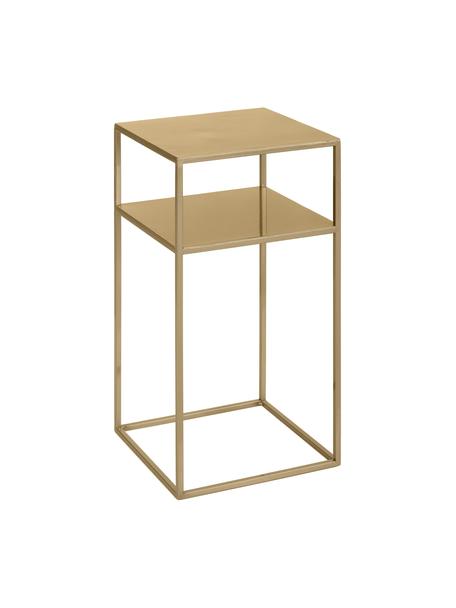 Stolik pomocniczy z metalu Tensio, Metal malowany proszkowo, Odcienie mosiądzu, S 30 x G 30 cm