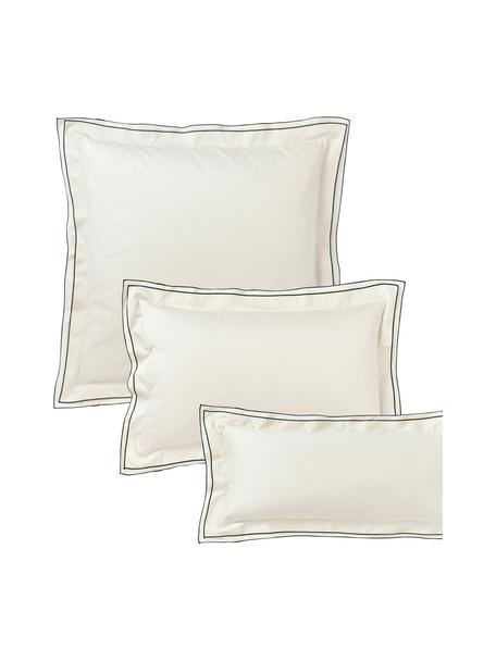 Baumwollsatin-Kopfkissenbezug Carlotta, Webart: Satin Fadendichte 300 TC,, Cremeweiß, Schwarz, B 40 x L 80 cm
