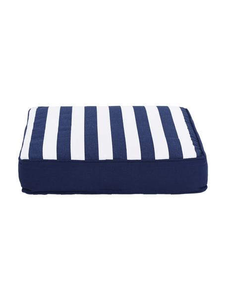 Cuscino sedia alto a righe color blu scuro/bianco Timon, Rivestimento: 100% cotone, Blu, Larg. 40 x Lung. 40 cm