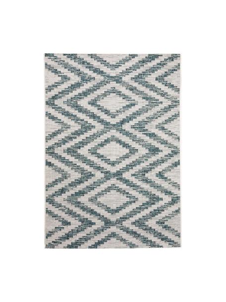 Koberec do interiéru/exteriéru Cleo, 100 % polypropylén, Lomená biela, tyrkysová, Š 120 x D 170 cm (veľkosť S)
