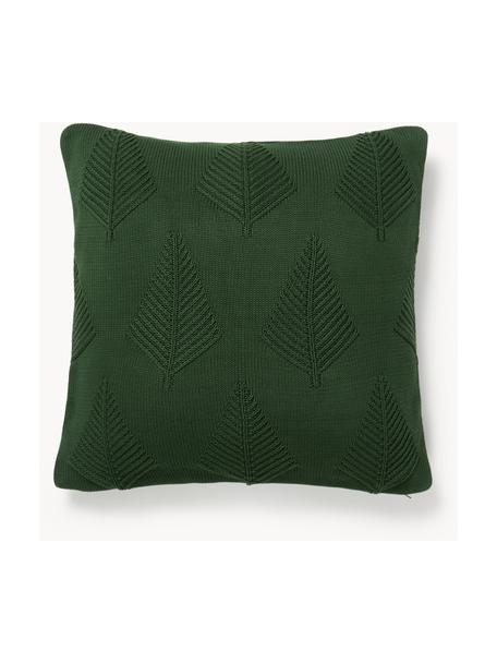 Housse de coussin 45x45 en coton avec motif hivernal Buddy, 100 % coton, Vert foncé, larg. 50 x long. 50 cm