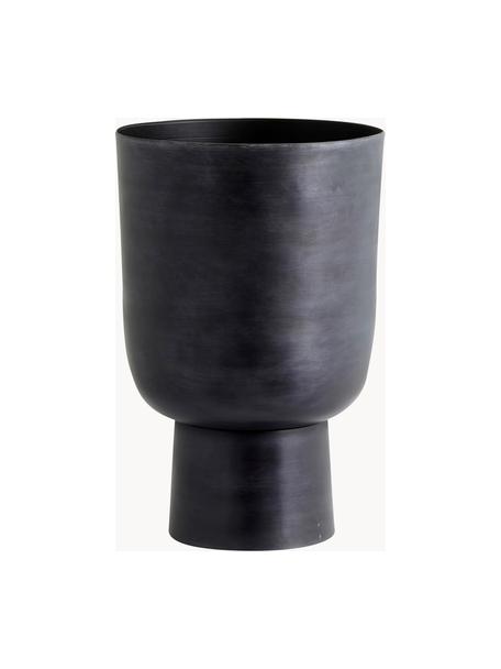 Plantenpot Galoa, Gecoat aluminium, Zwart, Ø 28 x H 43 cm