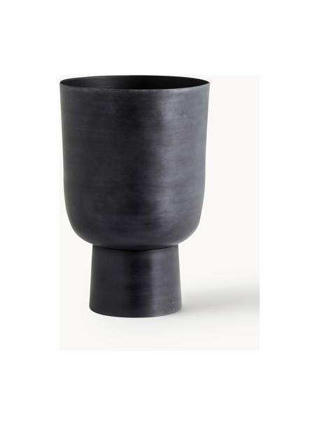 Cache-pot Galoa, haut. 43 cm, Aluminium, enduit, Noir, Ø 28 x haut. 43 cm