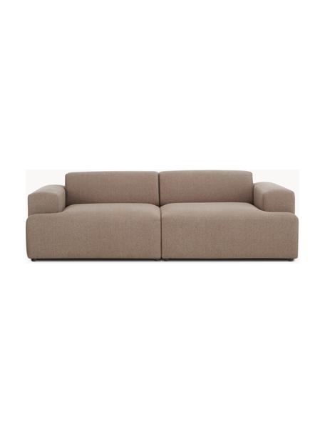 Bank Melva (3-zits), Bekleding: 100% polyester De slijtva, Frame: massief grenenhout, FSC-g, Poten: kunststof, Geweven stof nougat, B 238 x H 101 cm