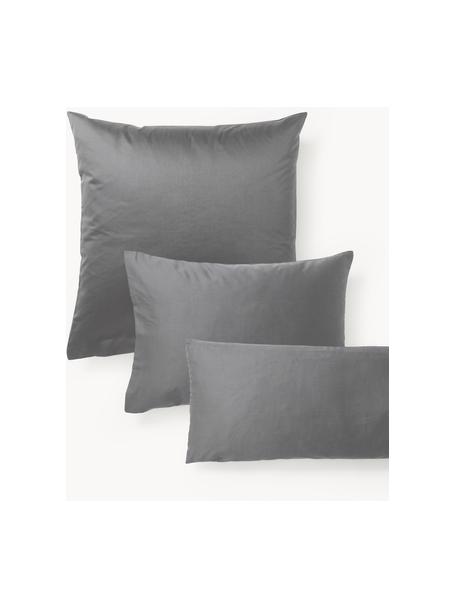 Funda de almohada de satén Comfort, Tejido gris oscuro, An 45 x L 110 cm