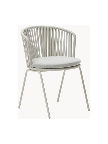 Chaise de jardin à accoudoirs Saconca, Tissu gris clair, beige clair, larg. 59 x prof. 56 cm