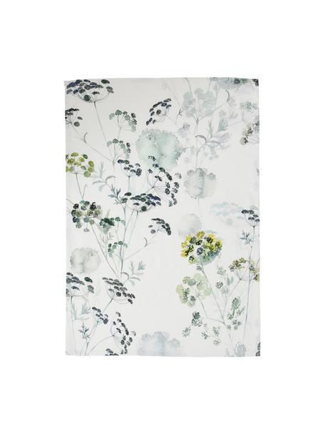 Ręcznik kuchenny z bawełny Herbier, 2 szt., Bawełna, Biały, zielony, S 50 x D 70 cm