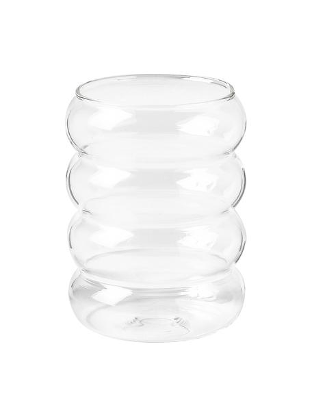 Bicchiere acqua in vetro soffiato Lalo 4 pz, Vetro borosilicato, Trasparente, Ø 8 x Alt. 10 cm
