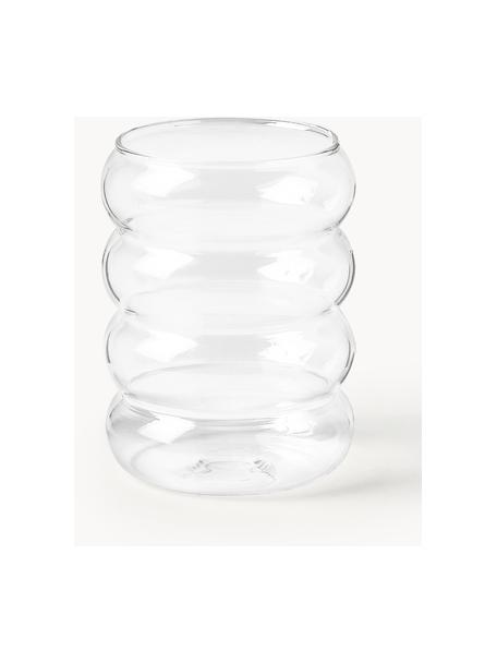 Mundgeblasene Wassergläser Bubbly, 4 Stück, Borosilikatglas, Transparent, Ø 8 x H 10 cm
