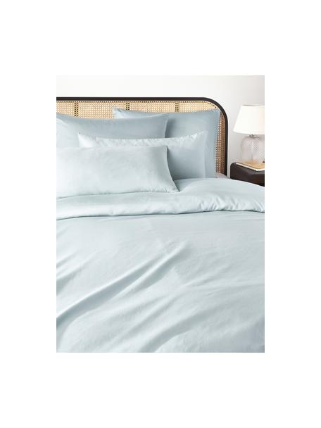 Funda nórdica de satén Comfort, Azul claro, Cama 180/200 cm (260 x 240 cm)