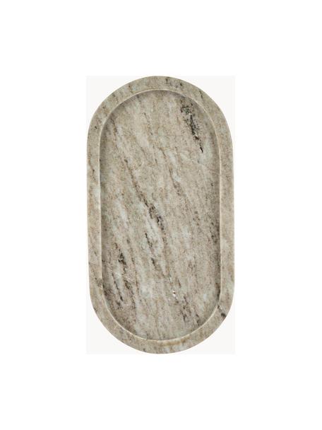 Decoratief dienblad Oval van marmer, Marmer, Beige, gemarmerd, B 28 x D 15 cm