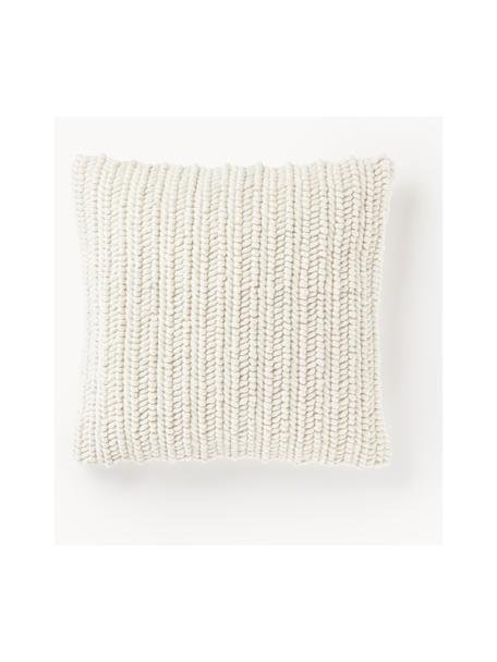 Housse de coussin en tricot Idra, Blanc crème, larg. 45 x long. 45 cm