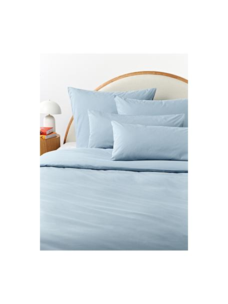 Funda nórdica de percal Elsie, Azul claro, Cama 180/200 (260 x 240 cm)