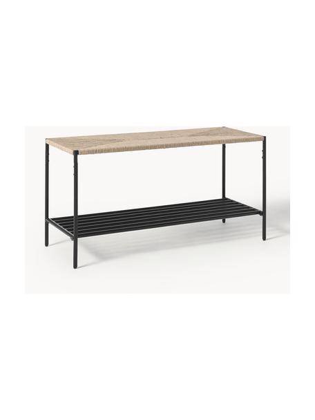 Banco June, Estructura: metal con pintura en polv, Asiento: yute, madera contrachapad, Negro, beige, An 90 x F 35 cm