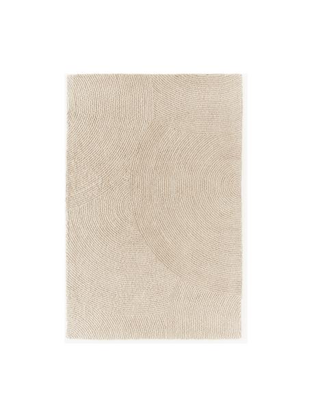 Handgetufteter Kurzflor-Teppich Eleni aus recycelten Materialien, Flor: 100 % recyceltes Polyeste, Beige, B 120 x L 180 cm (Grösse S)