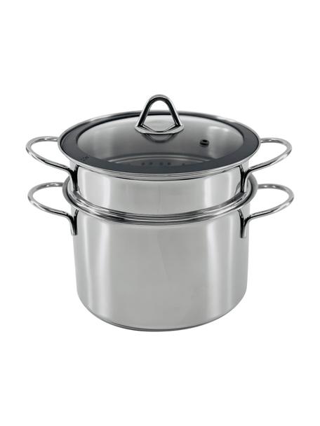 Edelstahl-Kochtopf Premium, 5er-Set, Deckel: Silikon, Glas, Silberfarben, Grau, Ø 20 x H 18 cm