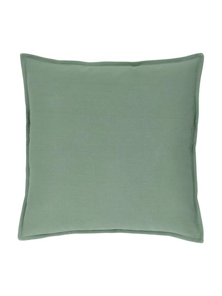 Federa arredo con bordino in cotone verde salvia Mads, 100% cotone, Verde, Larg. 50 x Lung. 50 cm