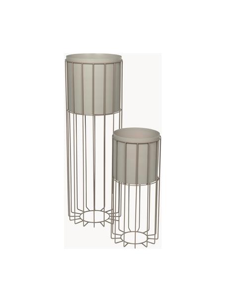 Übertopf-Set Fenja aus Metall, 2er-Set, Metall, beschichtet, Grau, Set mit verschiedenen Grössen