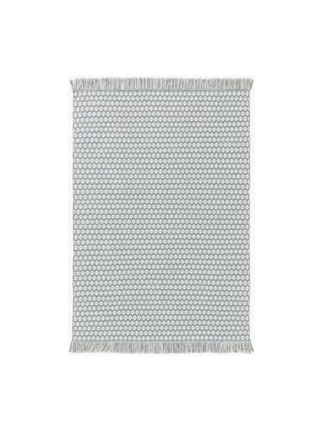 Tapis d'extérieur à franges Morty, 100 % polyester (PET recyclé), Gris, blanc cassé, larg. 80 x long. 150 cm (taille XS)