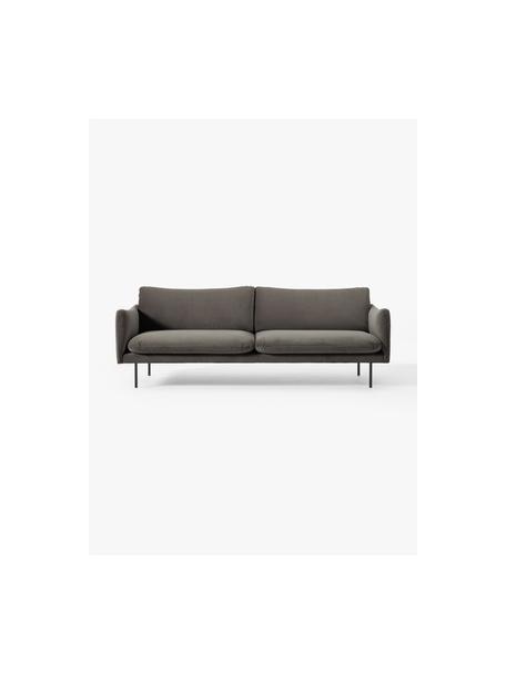 Samt-Sofa Moby (3-Sitzer), Bezug: Samt (Hochwertiger Polyes, Gestell: Massives Kiefernholz, FSC, Füße: Metall, pulverbeschichtet, Samt Taupe, B 220 x T 95 cm