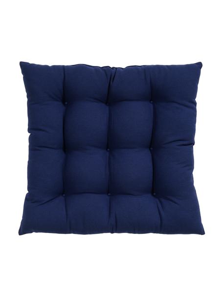 Baumwoll-Sitzkissen Ava, Bezug: 100% Baumwolle, Dunkelblau, B 40 x L 40 cm