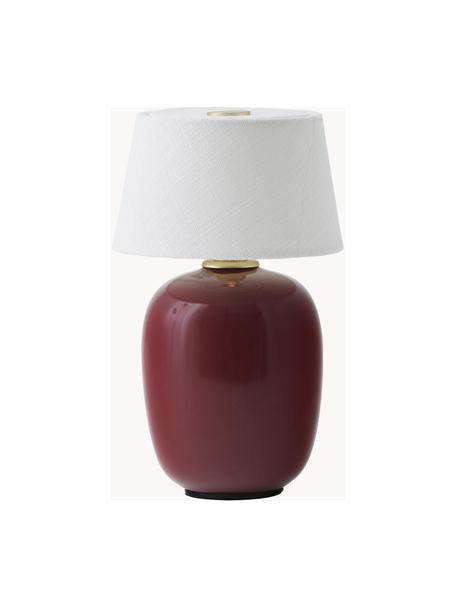 Lampada da tavolo dimmerabile con porta USB Torso, Paralume: tessuto, Bianco, vino rosso, Ø 12 x Alt. 20 cm