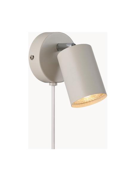 Kleiner Wandstrahler Explore mit Stecker, Hellbeige, B 8 x T 15 cm