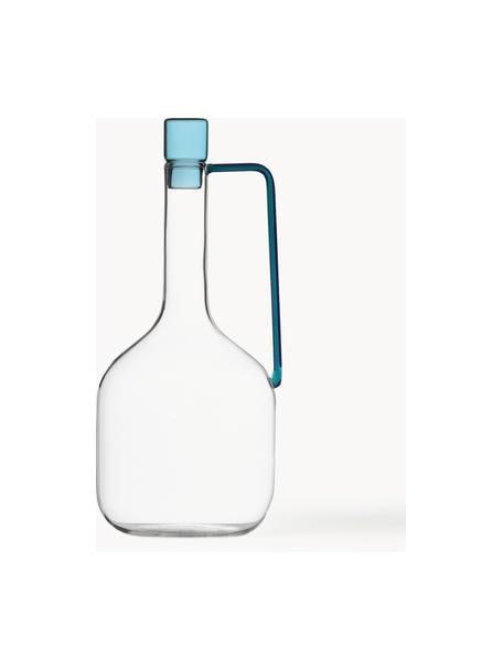 Caraffa fatta a mano Liberta, 1,4 L, Vetro borosilicato, Trasparente, azzurro, 1,4 L