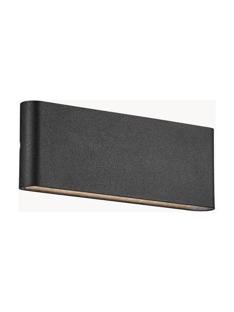 Aplique LED para exterior Kinver, Lámpara: aluminio recubierto, Negro, An 26 x Al 9 cm