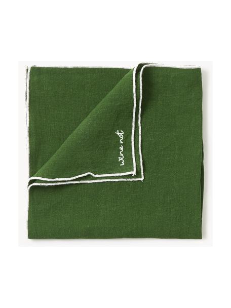 Serviettes en lin avec broderie Cosmo, 4 pièces, 100 % coton

Le matériau est certifié STANDARD 100 OEKO-TEX®, 4854CIT, CITEVE, Vert foncé, larg. 45 x long. 45 cm