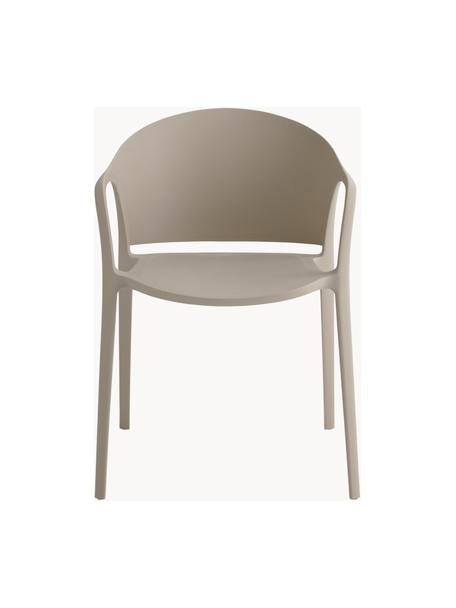 Sedia con braccioli in plastica Monti 2 pz, Plastica, Beige, Larg. 56 x Prof. 54 cm