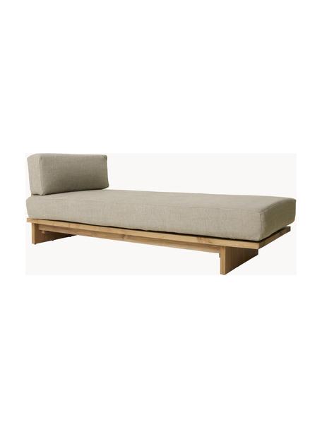 Outdoor dagbed Natural, Bekleding: 100% olefine, Frame: teakhout, Geweven stof greige, teakhout, B 194 x H 67 cm