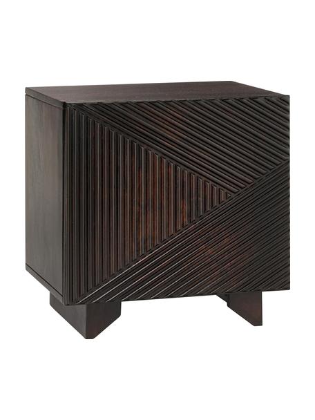 Noční stolek z masivního mangového dřeva Louis, Masivní lakované mangové dřevo, Mangové dřevo, Š 50 cm, V 50 cm